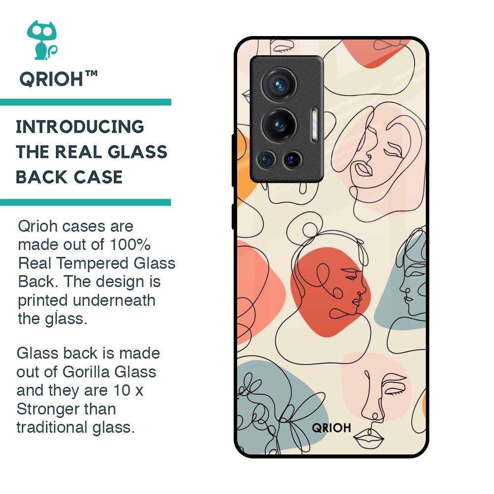 Abstract Faces Glass Case for Vivo X70 Pro