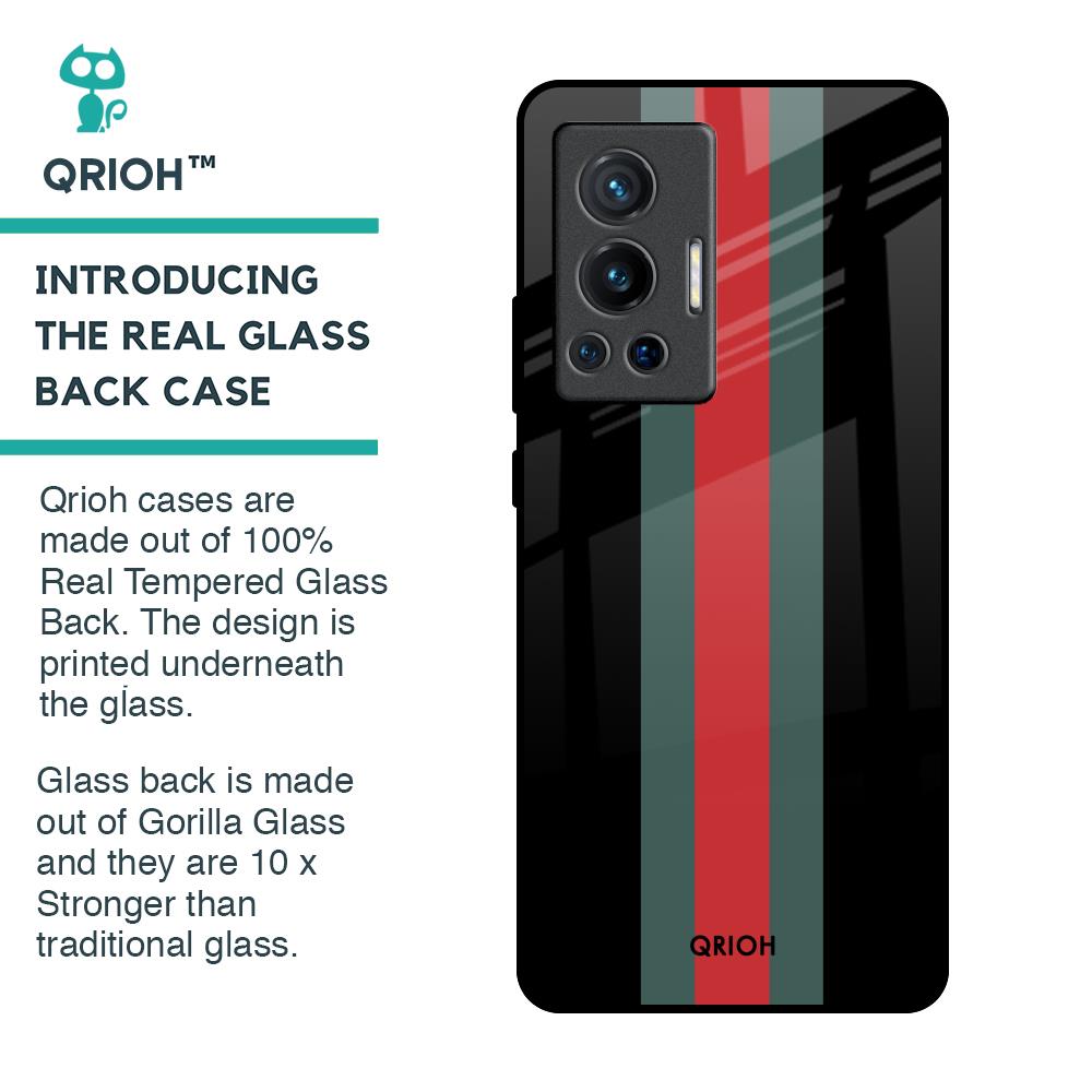 Vertical Stripes Glass Case for Vivo X70 Pro