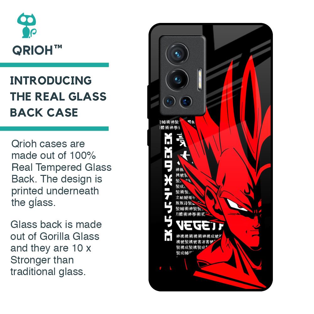 Red Vegeta Glass Case for Vivo X70 Pro