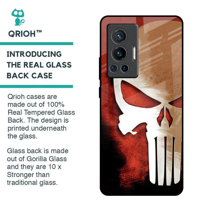 Red Skull Glass Case for Vivo X70 Pro