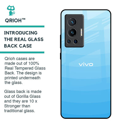 Wavy Blue Pattern Glass Case for Vivo X70 Pro