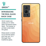 Orange Curve Pattern Glass Case for Vivo X70 Pro