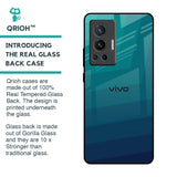Green Triangle Pattern Glass Case for Vivo X70 Pro
