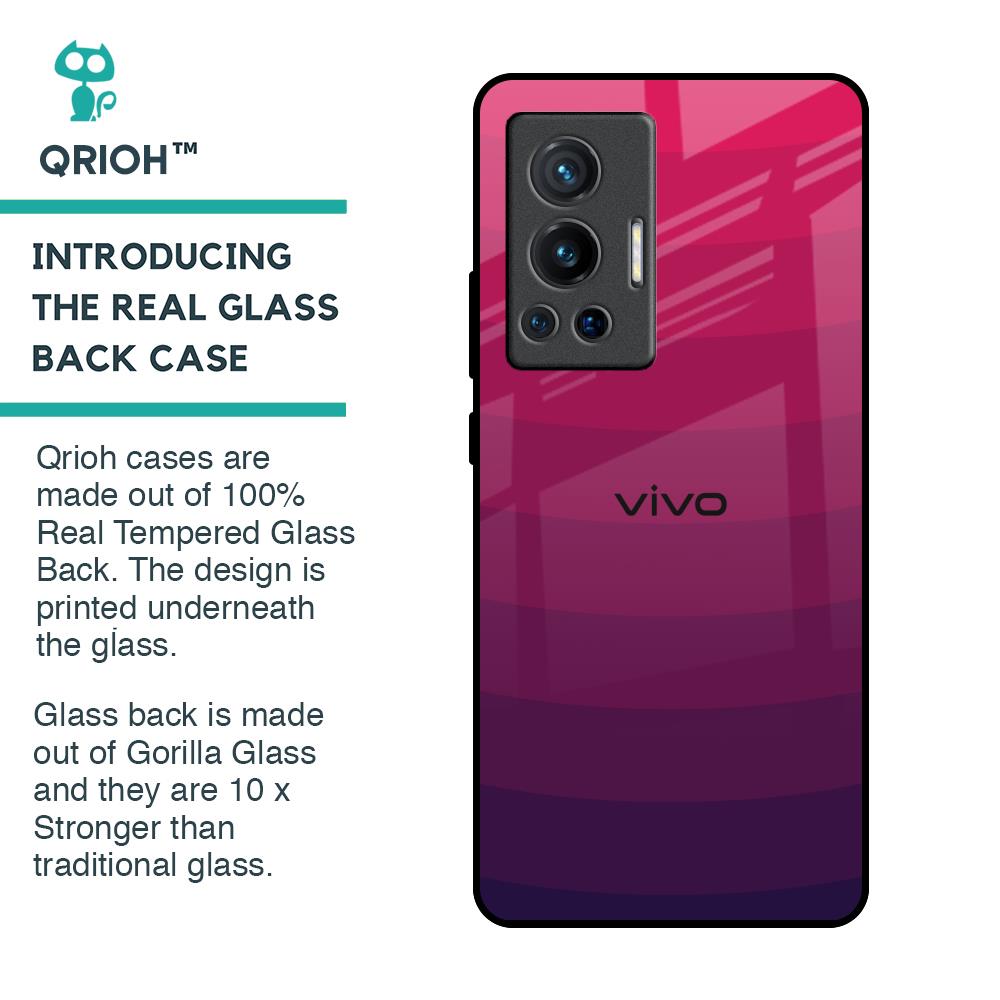 Wavy Pink Pattern Glass Case for Vivo X70 Pro
