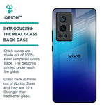 Blue Rhombus Pattern Glass Case for Vivo X70 Pro