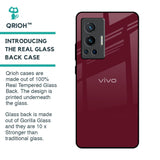 Classic Burgundy Glass Case for Vivo X70 Pro