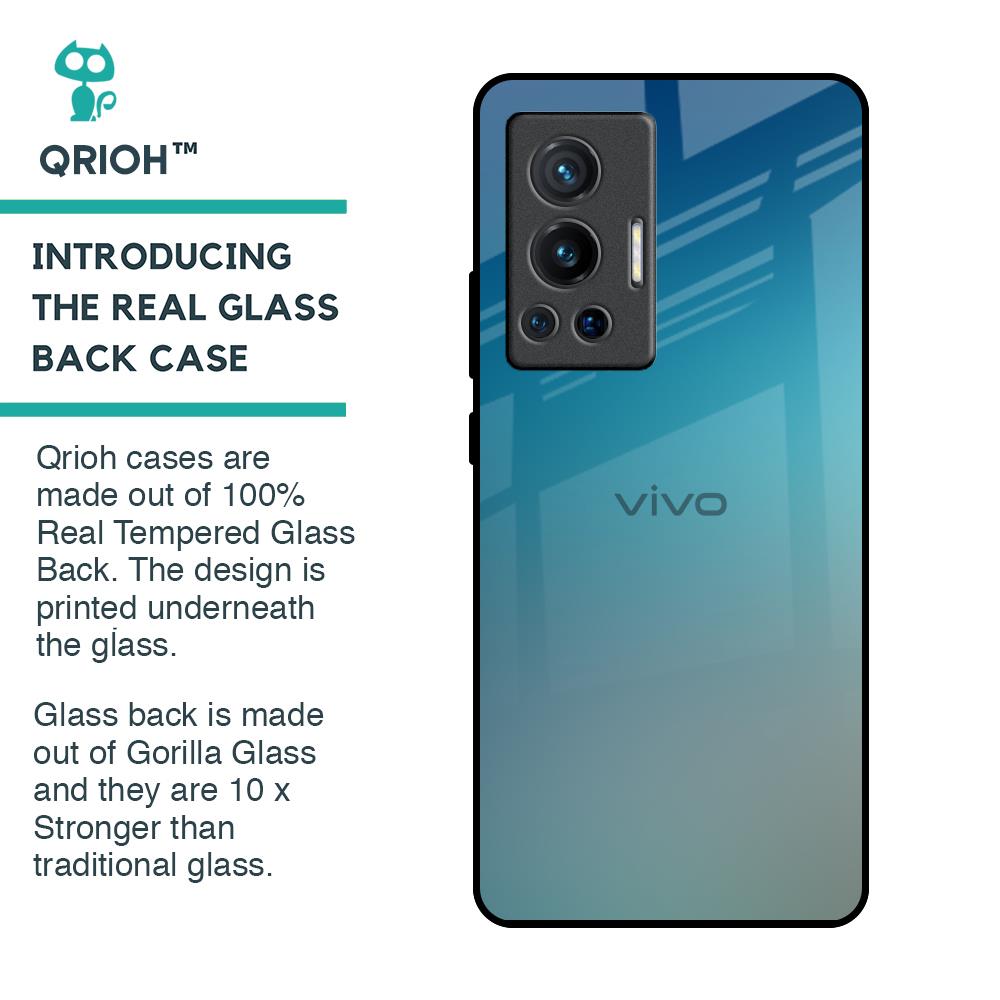 Sea Theme Gradient Glass Case for Vivo X70 Pro