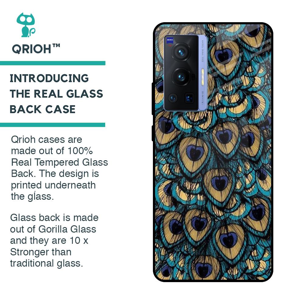 Peacock Feathers Glass case for Vivo X70 Pro