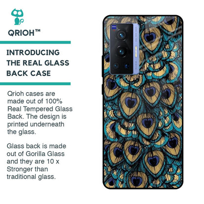 Peacock Feathers Glass case for Vivo X70 Pro