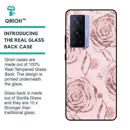 Shimmer Roses Glass case for Vivo X70 Pro