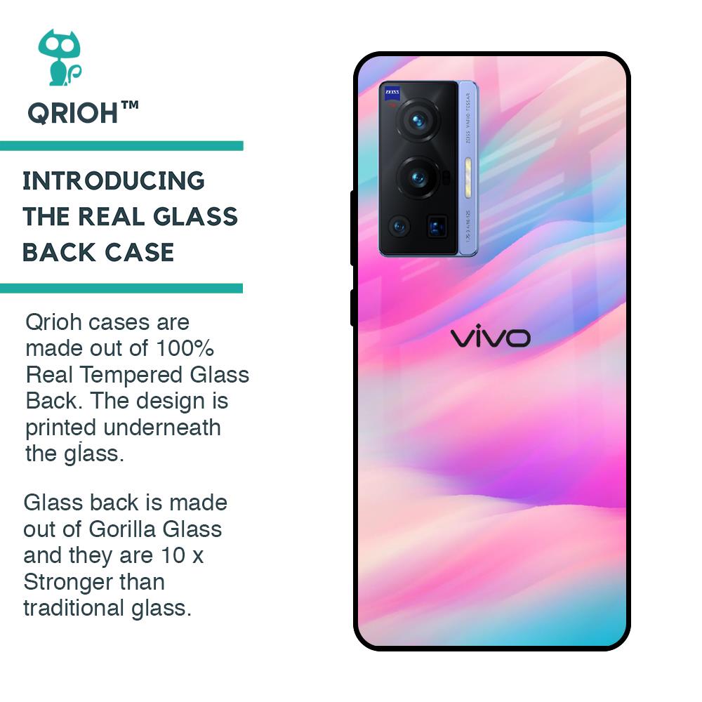 Colorful Waves Glass case for Vivo X70 Pro