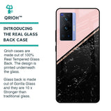 Marble Texture Pink Glass Case For Vivo X70 Pro