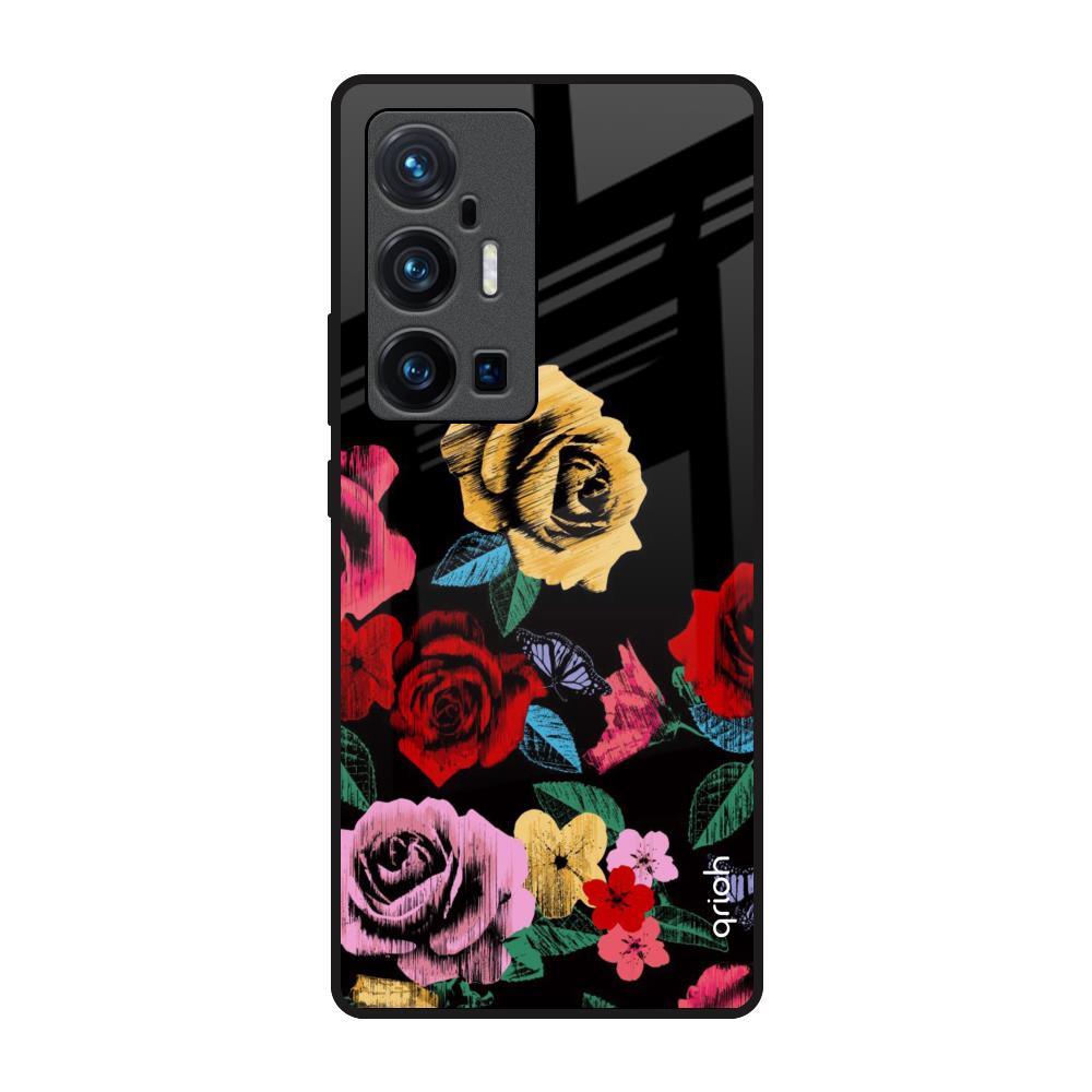 Floral Decorative Vivo X70 Pro Plus Glass Back Cover Online