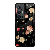 Black Spring Floral Vivo X70 Pro Plus Glass Back Cover Online
