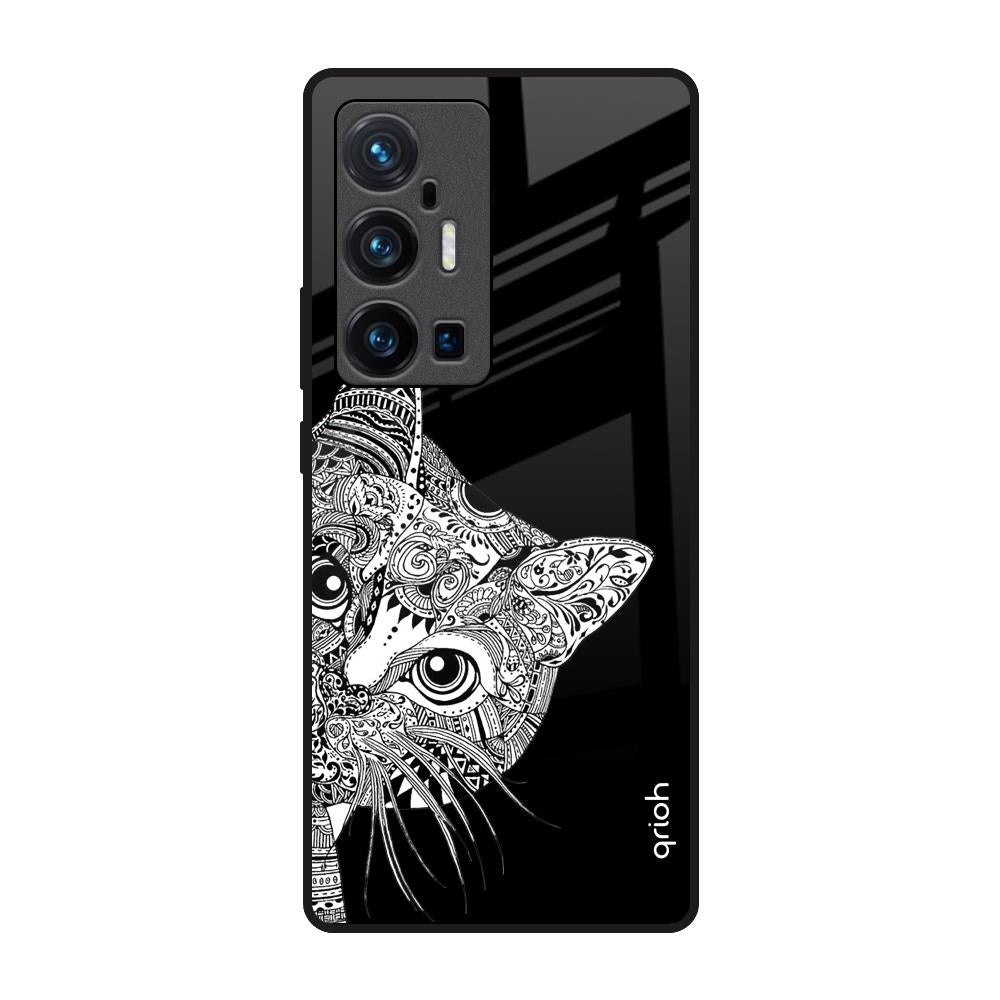 Kitten Mandala Vivo X70 Pro Plus Glass Back Cover Online