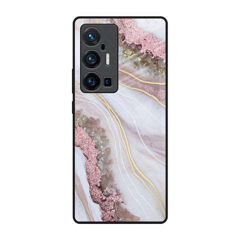 Pink & Gold Gllitter Marble Vivo X70 Pro Plus Glass Back Cover Online