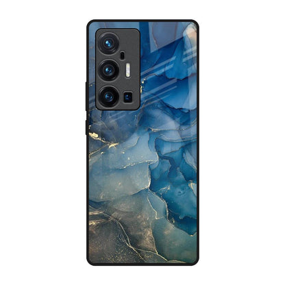 Blue Cool Marble Vivo X70 Pro Plus Glass Back Cover Online