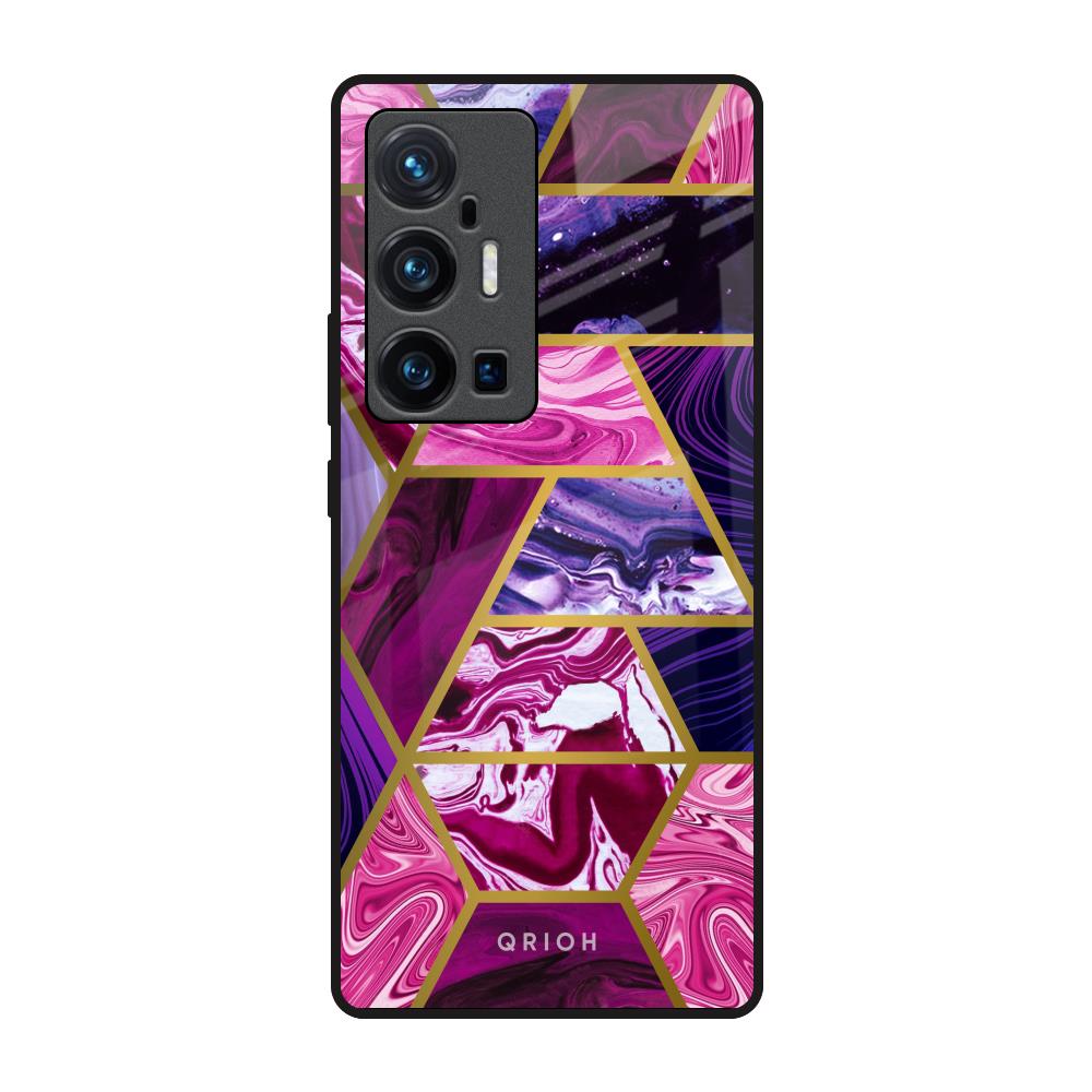 Electroplated Geometric Marble Vivo X70 Pro Plus Glass Back Cover Online