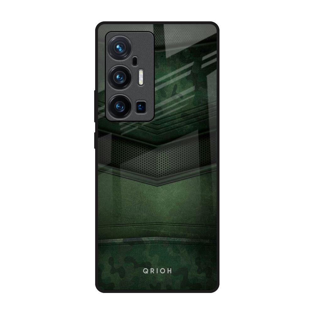 Green Leather Vivo X70 Pro Plus Glass Back Cover Online