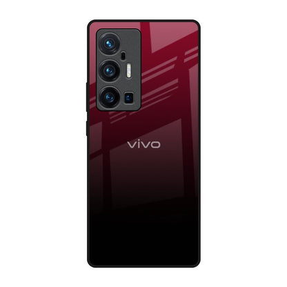 Wine Red Vivo X70 Pro Plus Glass Back Cover Online