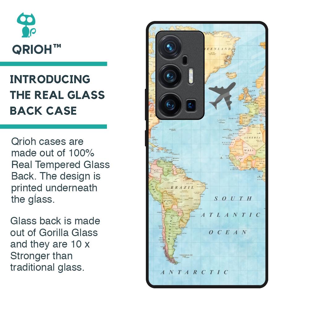 Travel Map Glass Case for Vivo X70 Pro Plus