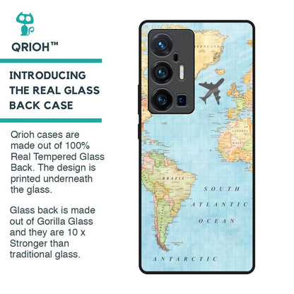 Travel Map Glass Case for Vivo X70 Pro Plus