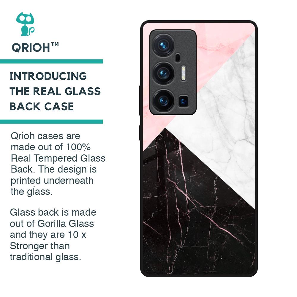 Marble Collage Art Glass Case For Vivo X70 Pro Plus