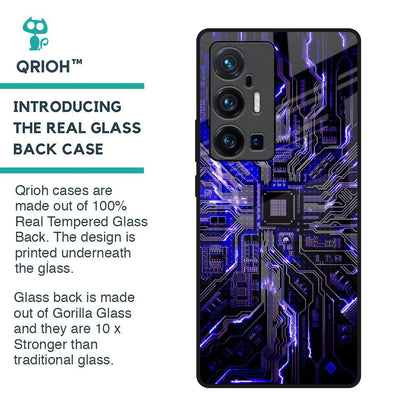 Techno Color Pattern Glass Case For Vivo X70 Pro Plus