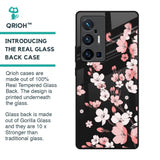 Black Cherry Blossom Glass Case for Vivo X70 Pro Plus