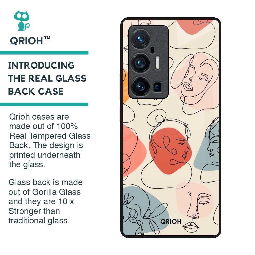 Abstract Faces Glass Case for Vivo X70 Pro Plus
