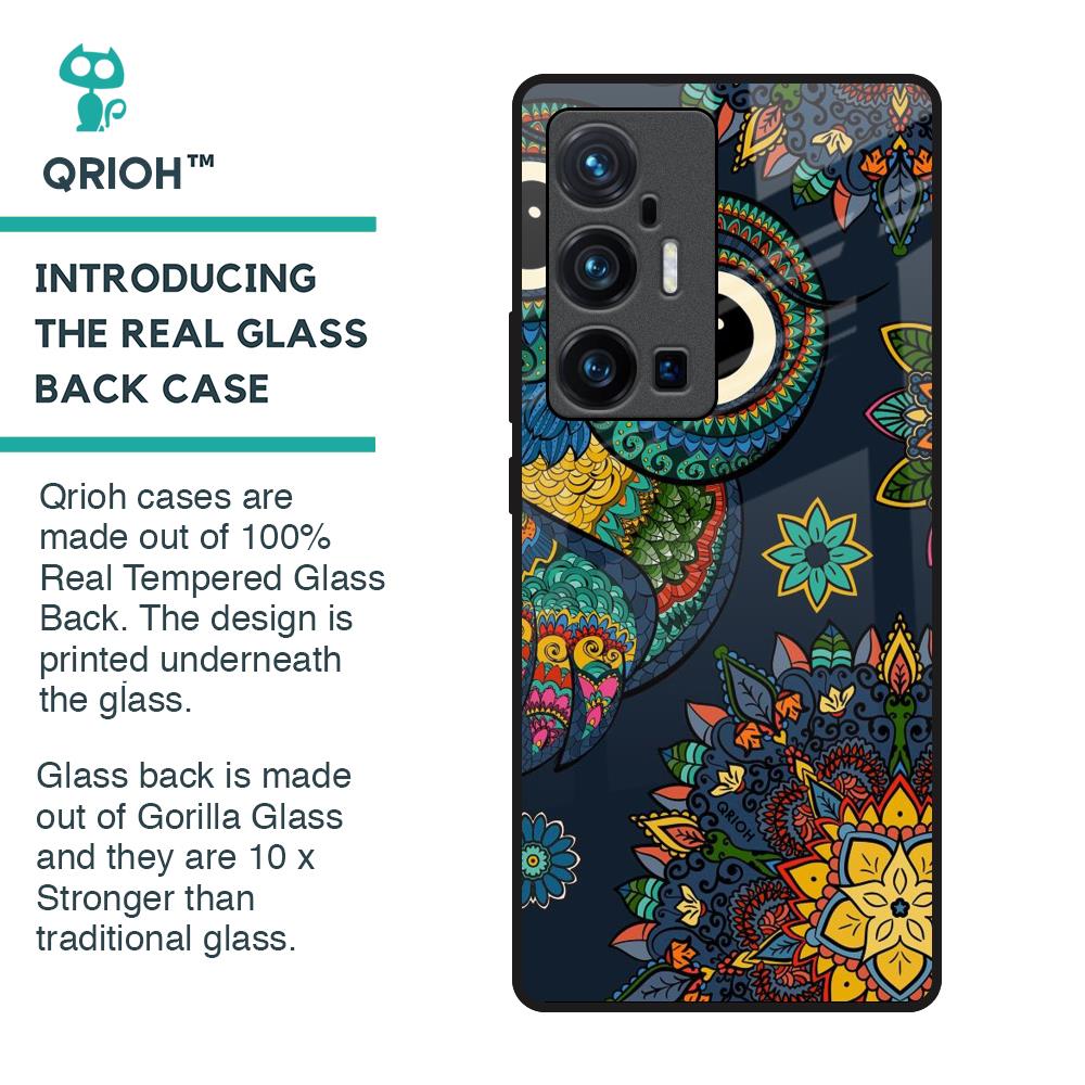 Owl Art Glass Case for Vivo X70 Pro Plus