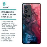 Blue & Red Smoke Glass Case for Vivo X70 Pro Plus