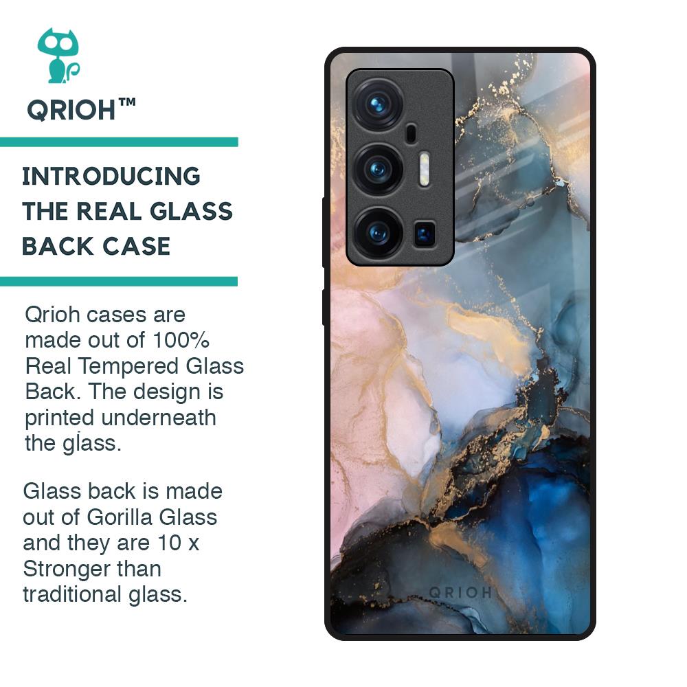 Marble Ink Abstract Glass Case for Vivo X70 Pro Plus