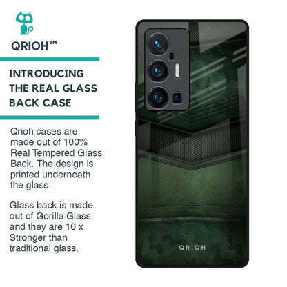 Green Leather Glass Case for Vivo X70 Pro Plus