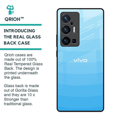 Wavy Blue Pattern Glass Case for Vivo X70 Pro Plus