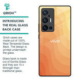 Orange Curve Pattern Glass Case for Vivo X70 Pro Plus