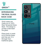Green Triangle Pattern Glass Case for Vivo X70 Pro Plus