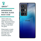 Blue Rhombus Pattern Glass Case for Vivo X70 Pro Plus