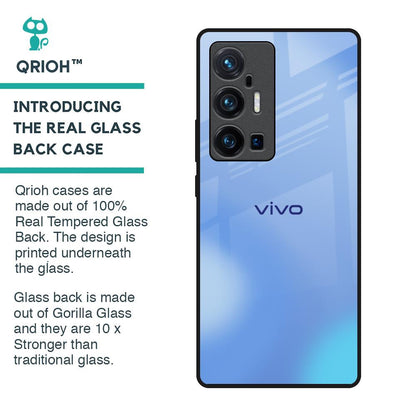 Vibrant Blue Texture Glass Case for Vivo X70 Pro Plus