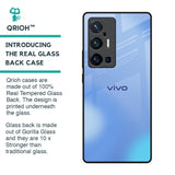 Vibrant Blue Texture Glass Case for Vivo X70 Pro Plus