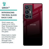 Wine Red Glass Case For Vivo X70 Pro Plus