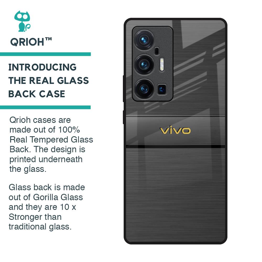 Grey Metallic Glass Case For Vivo X70 Pro Plus