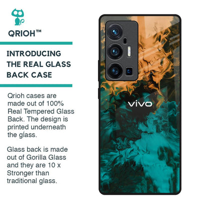 Watercolor Wave Glass Case for Vivo X70 Pro Plus