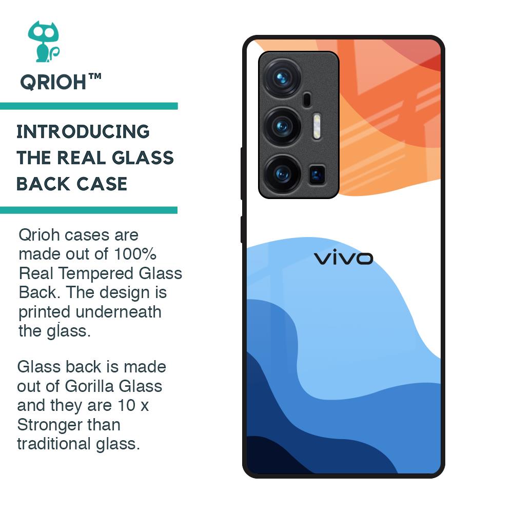 Wavy Color Pattern Glass Case for Vivo X70 Pro Plus