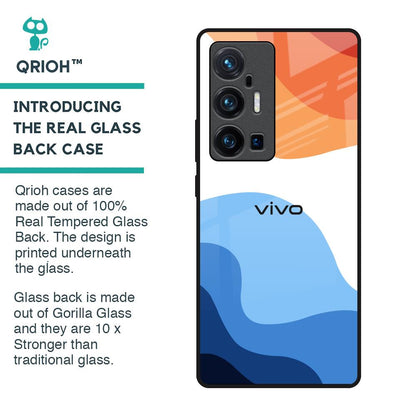 Wavy Color Pattern Glass Case for Vivo X70 Pro Plus