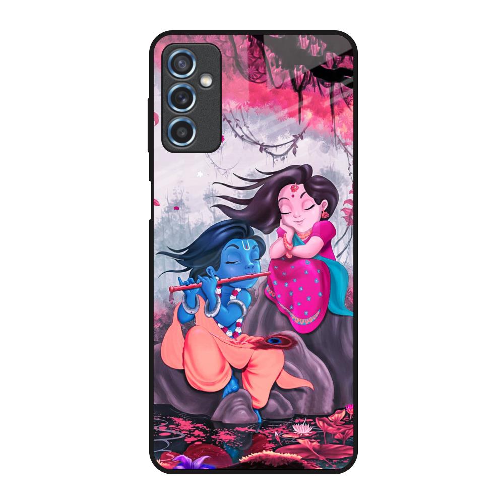 Radha Krishna Art Samsung Galaxy M52 5G Glass Back Cover Online