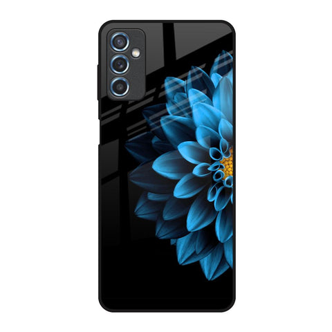Half Blue Flower Samsung Galaxy M52 5G Glass Back Cover Online