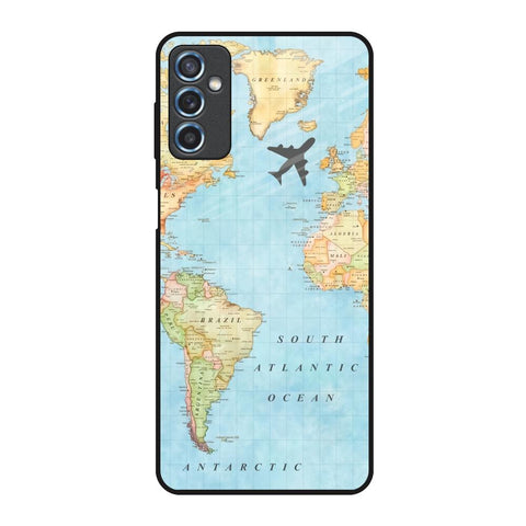Travel Map Samsung Galaxy M52 5G Glass Back Cover Online