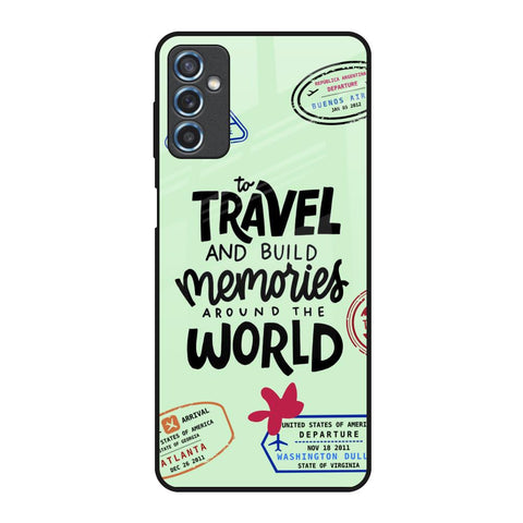 Travel Stamps Samsung Galaxy M52 5G Glass Back Cover Online