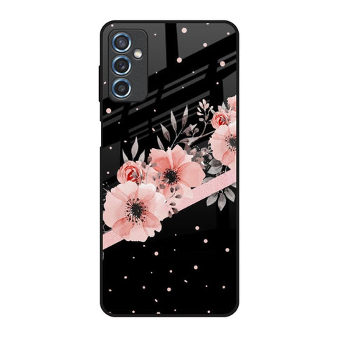Floral Black Band Samsung Galaxy M52 5G Glass Back Cover Online